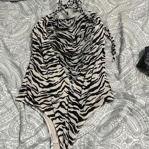 Zebra detail. Bodysuit.